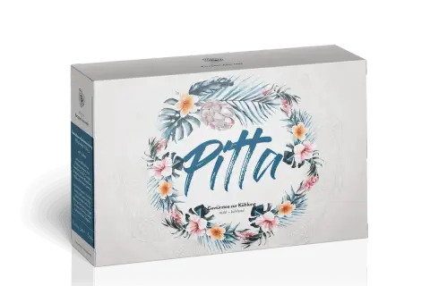 Pitta-Gewürzmischung mit floralem Kranz. Kühlend und mild, ideal für den Pitta-Typ.