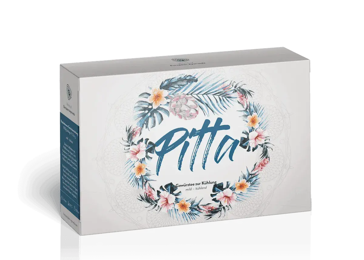 Pitta-Gewürzmischung mit floralem Kranz. Kühlend und mild, ideal für den Pitta-Typ.